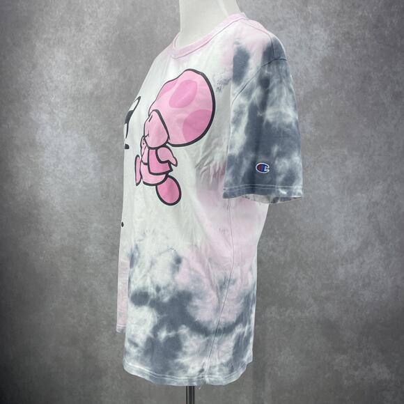 Champion Super Mario Bros Pink Heritage TOAD Nintendo T-shirt Sz Medium - Picture 4 of 7